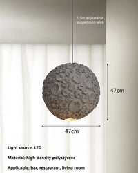 Lampe de salon Wabi Sabi Style - Suspension japonaise grise Design Loft