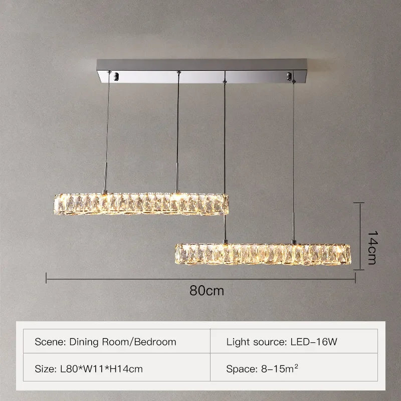 Lustre Moderne en Cristal K9 LED Dimmable pour Maison
