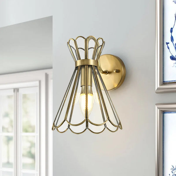 Applique murale LED de luxe en cuivre massif
