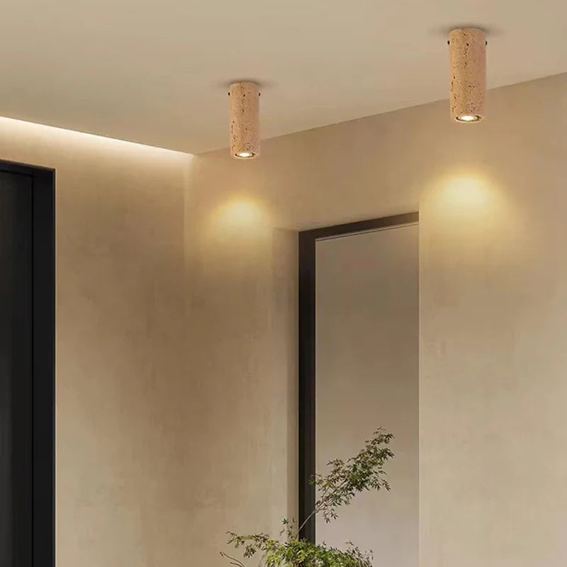 Plafonnier cylindrique en pierre naturelle Luminaire Decor, Livraison Directe
