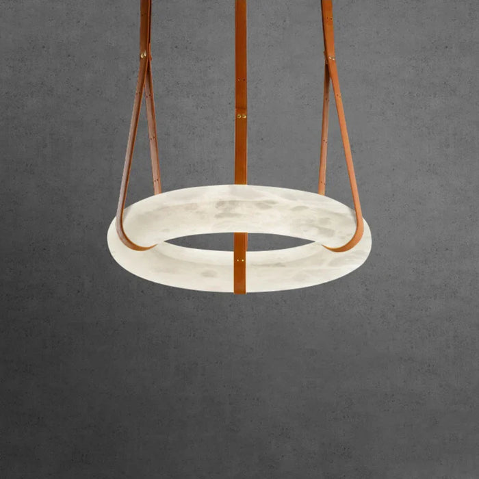 Lustre Circulaire en Marbre LED de Luxe - Diamètre 50cm