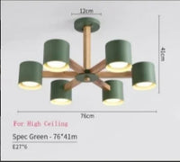 Lustre Nordique Créatif en Bois Massif pour Salon, Chambre et Salle à Manger