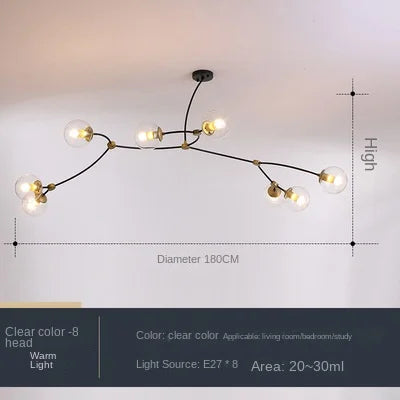 Lustre Moléculaire Nordique - Suspension Lumière Magique Haricot LED
