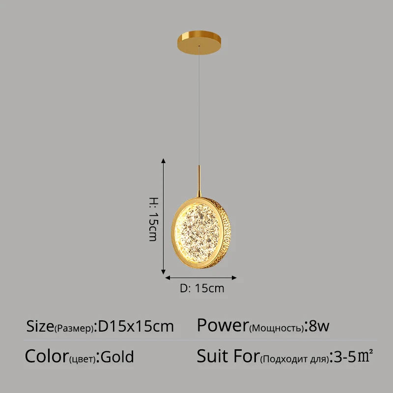 Lustre de luxe moderne à tête unique
