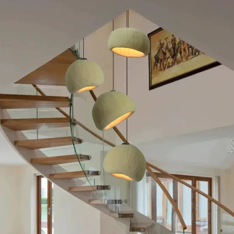 Suspension Lustre Nordique Loft Wabi Sabi - Éclairage LED Escaliers E27