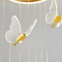 Lustre d'escalier acrylique forme de papillon - Collection Art LED Scintillante