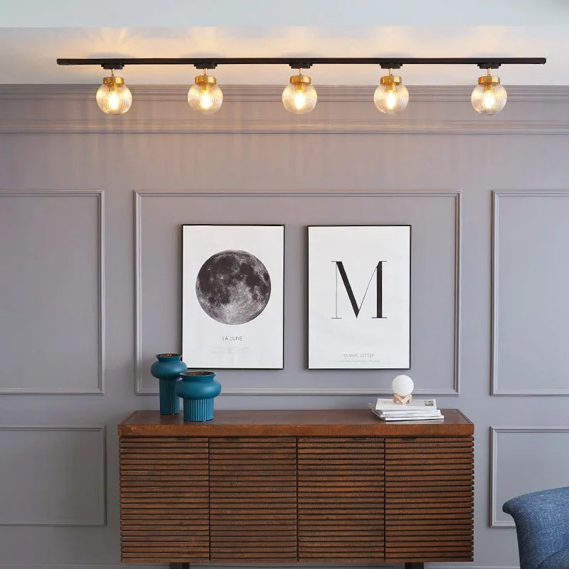 Plafonnier LED nordique en verre décoratif d'intérieur ajustable