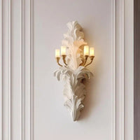 Applique murale vintage française en plâtre avec éclairage LED