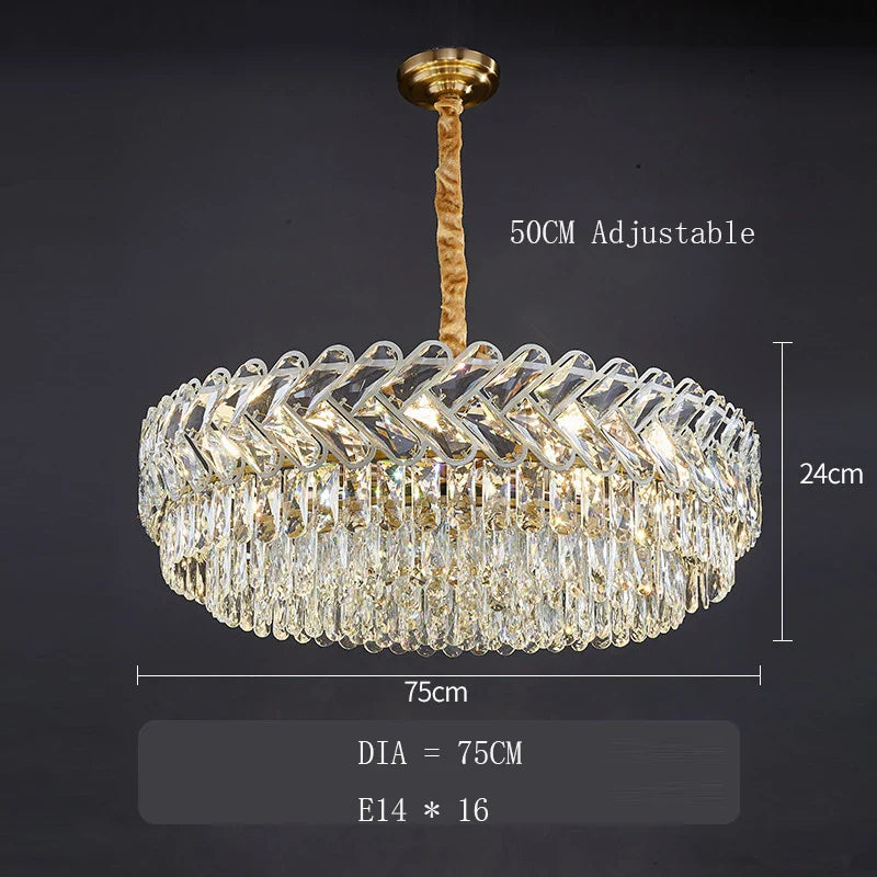 Lustre LED Moderne de Luxe en Cristal pour Salon et Salle à Manger