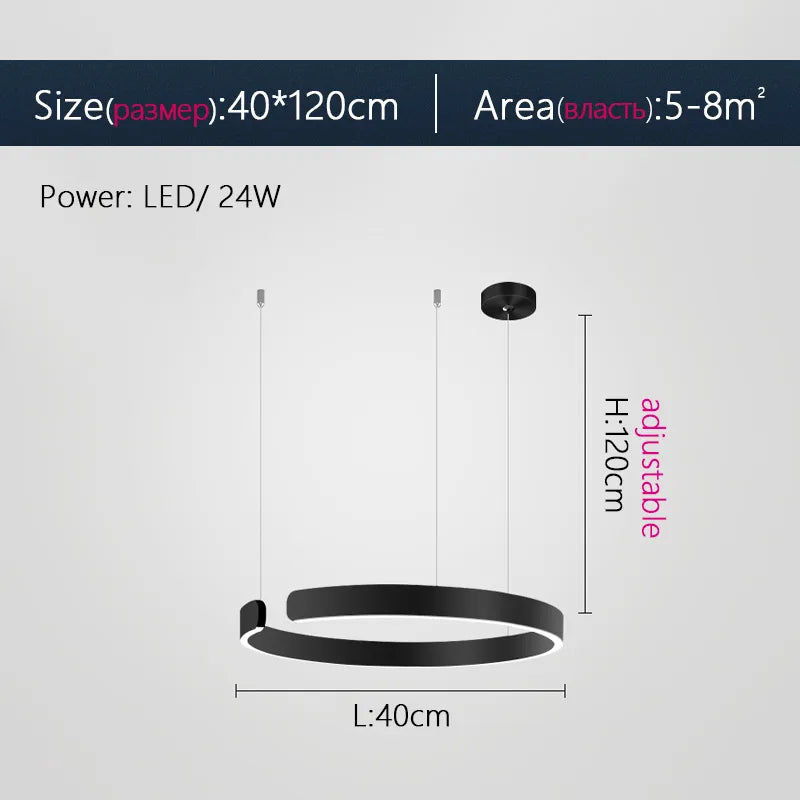 Lustre Anneau Nordique LED Réglable pour Salle à Manger - Collection Maison Luminaires