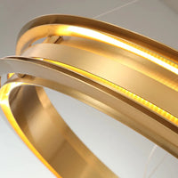 Lustre LED italien post-moderne avec anneau de suspension - Lampe de design asiatique