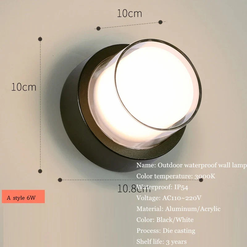 Applique murale LED étanche pour jardin en aluminium