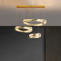 Plafonnier Luxe Doré Cristal