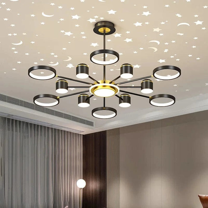 Lustre romantique étoilé moderne à 6 lumières créatif 2024 - Collection Stella Glow