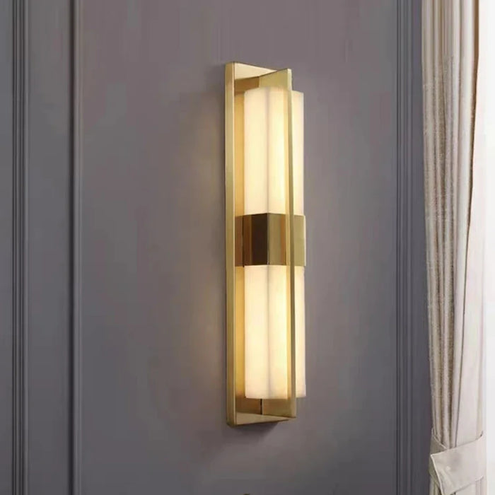 Applique Murale Cuboïde en Marbre Naturel avec LED