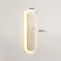 Applique Murale Scandinave pour Cour Extérieure - Pierre Naturelle Beige 40CM LED Étanche