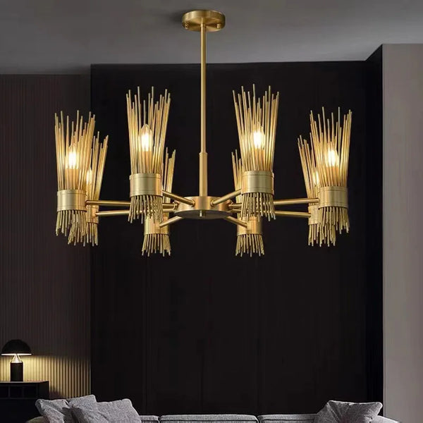 Lustre en Cuivre Lumineux LED pour une Décoration Maison Créative