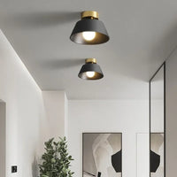 Plafonnier LED rétro en métal avec abat-jour rond