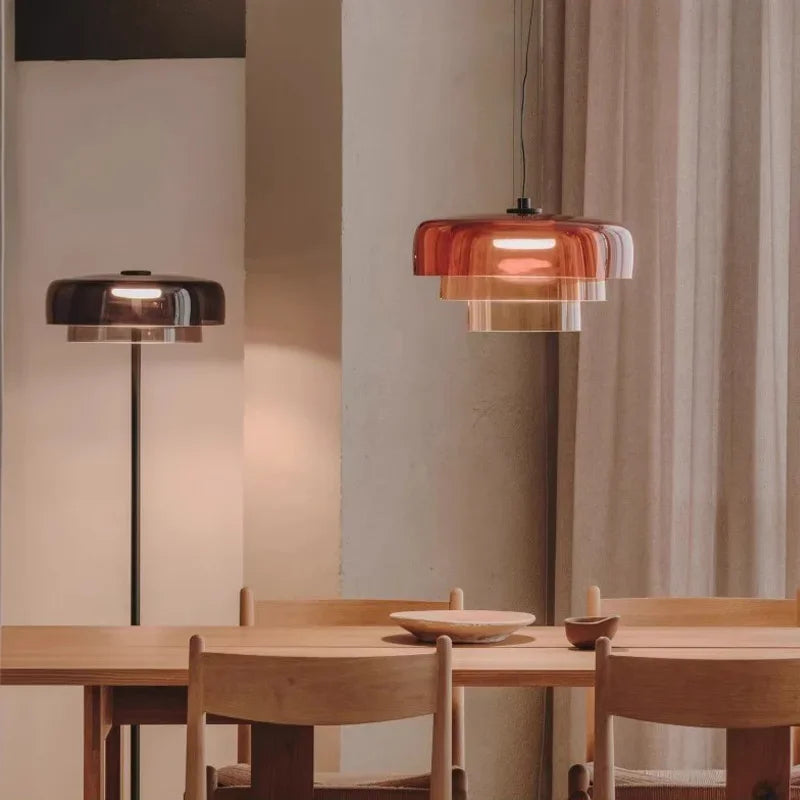 Lustre nordique en fil de verre pour une décoration moderne
