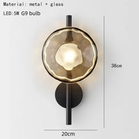 Applique Murale Nordique en Verre Transparent et Métal Doré pour Divers Espaces - Collection Scandinave