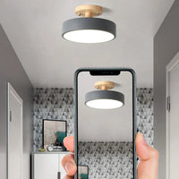 Plafonnier Bois Nordique LED Circulaire.