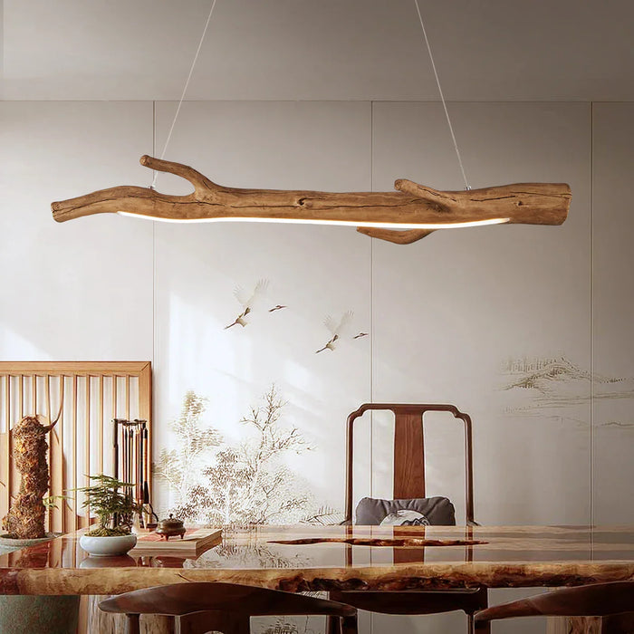 Lustre Branche d'Arbre Vintage en Résine avec LED pour une Décoration Intérieure Élégante