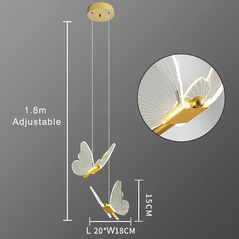 Suspension LED papillon nordique