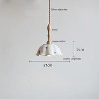 Suspension céramique fleur LED nordique moderne