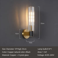 Applique murale italienne de luxe en cristal de cuivre "Crystal Luxe"