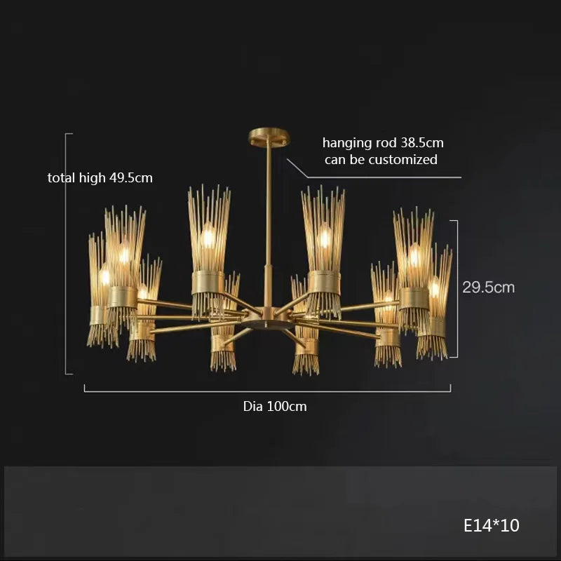 Lustre en Cuivre Lumineux LED pour une Décoration Maison Créative