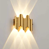 Applique Murale LED Lumière Extérieure Dorée IP65