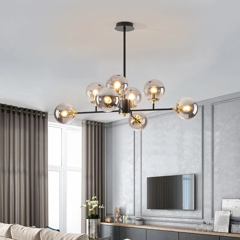 Suspension LED en verre : design nordique moderne et minimaliste