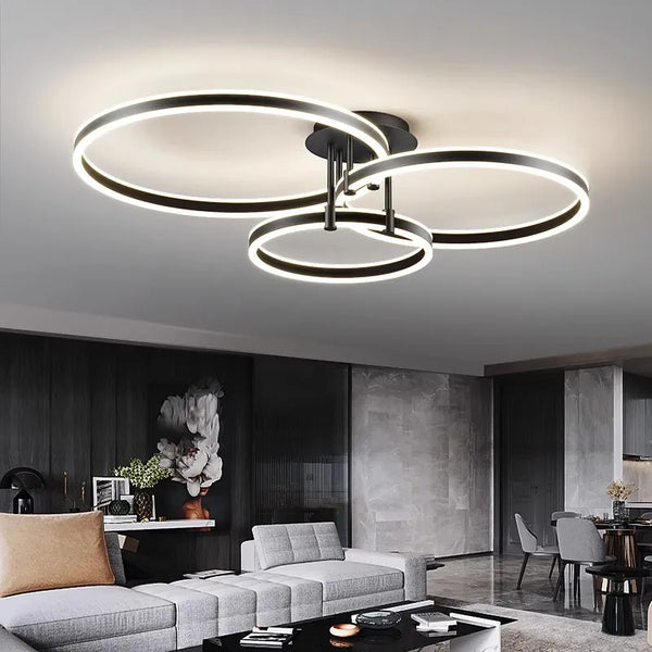 Plafonnier LED intelligent nordique pour une décoration de maison moderne.