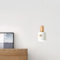 Suspension LED Nordique en Bois pour Intérieur - Lampe Décorative Macaron Luminaire Unique pour Salon, Salle à Manger et Chambre