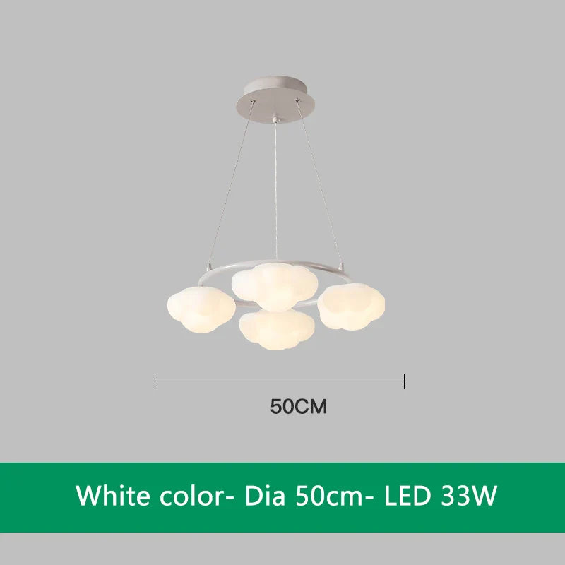 Lustre nuage vert télécommandé pour salle à manger