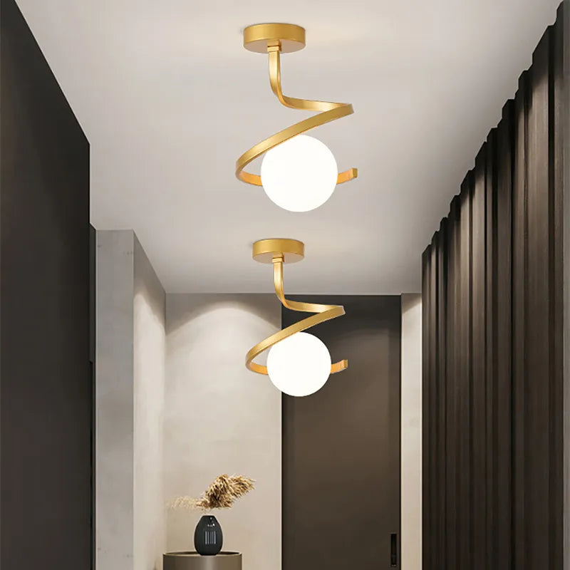 Plafonnier LED Nordique en Boule de Verre