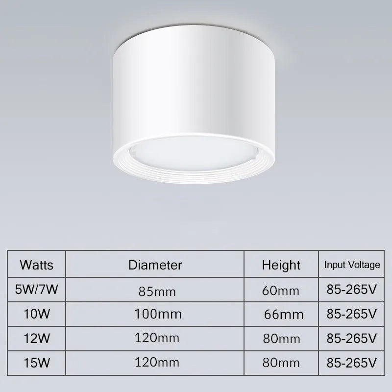 Mini LED Plafonnier Dimmable en Grain de Bois - Éclairage de Surface