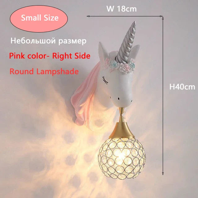 Applique murale Dessin animé Licorne LED - Chambre de Princesse