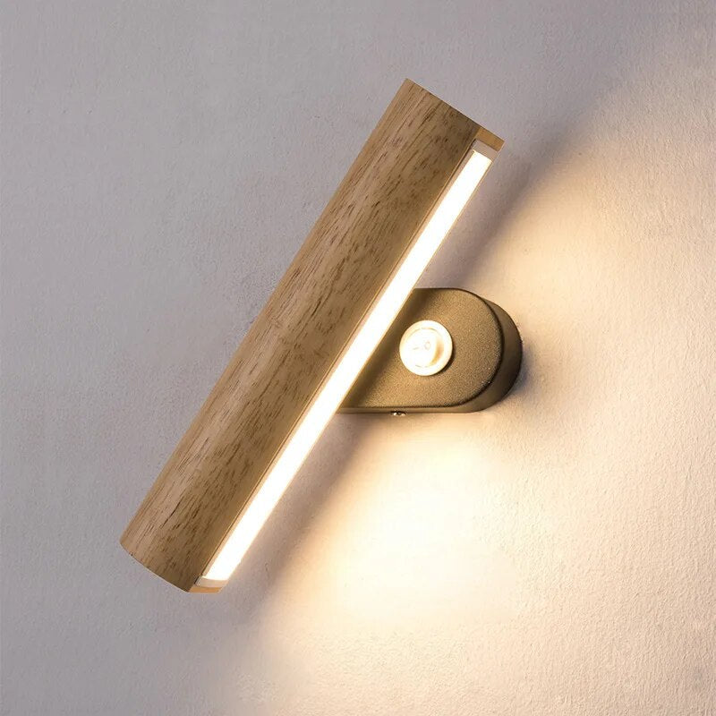 Applique murale Rotative en bois et LED