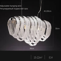 Lustre Nordique Moderne en Cristal avec LED et Glands Lumineux