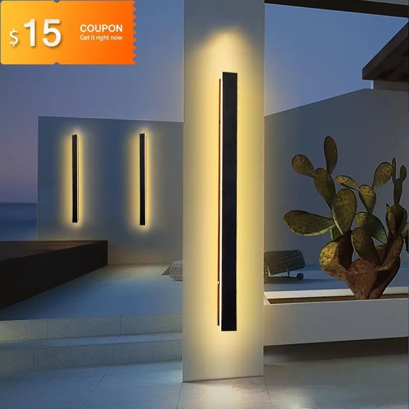 Applique murale LED extérieure étanche longue bande - Style moderne
