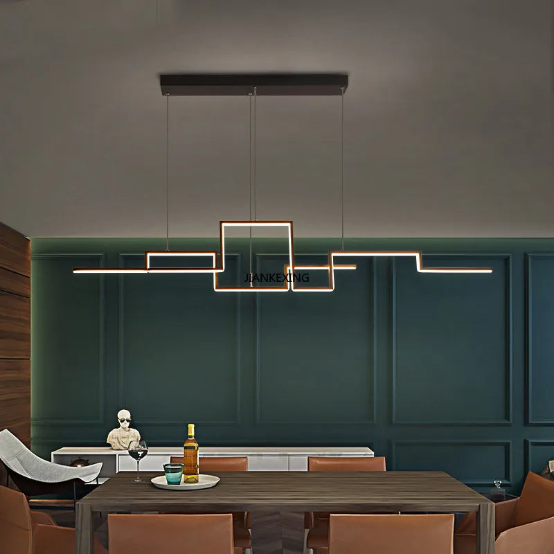 Lustre LED Design Réglable pour un Intérieur Moderne
