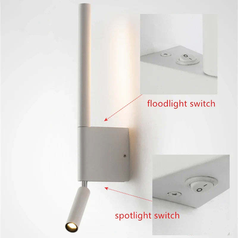 Applique murale nordique à rotation de 330° - Lumière de lecture avec interrupteur minimaliste