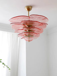 Lustre rétro led de luxe en verre coloré