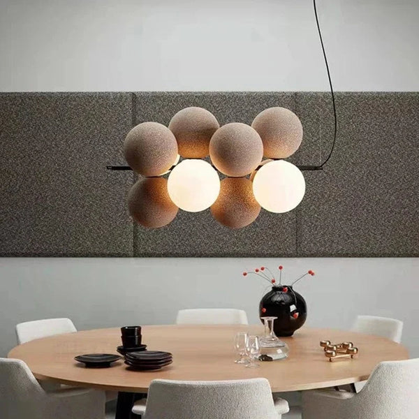 Lampe suspendue design avec cordon réglable en PVC et ampoule en verre