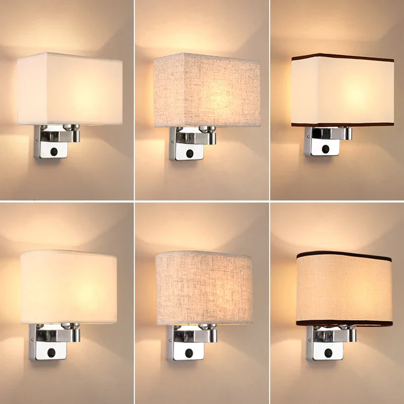 Applique murale Led de luxe avec abat-jour en tissu