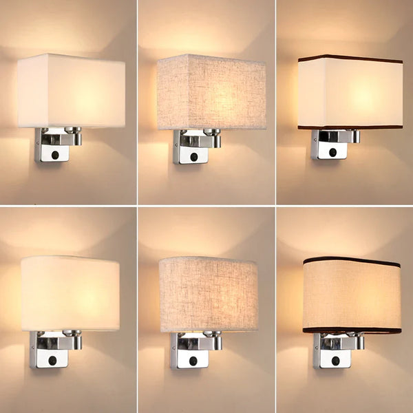Applique murale Led de luxe avec abat-jour en tissu