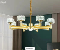 Lustre Nordique Luxe en Cristal Or et Noir
