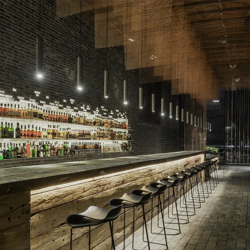 Suspension LED nordique industrielle géométrique Terrazzo créatif pour Restaurant Bar Café Longue Ciment