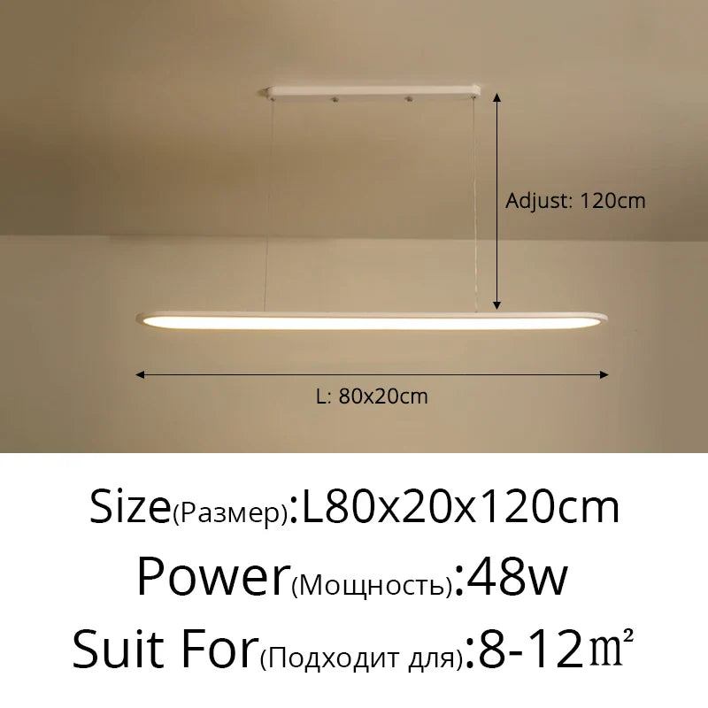 Lustre Moderne Nordique Rectangulaire LED pour Bar